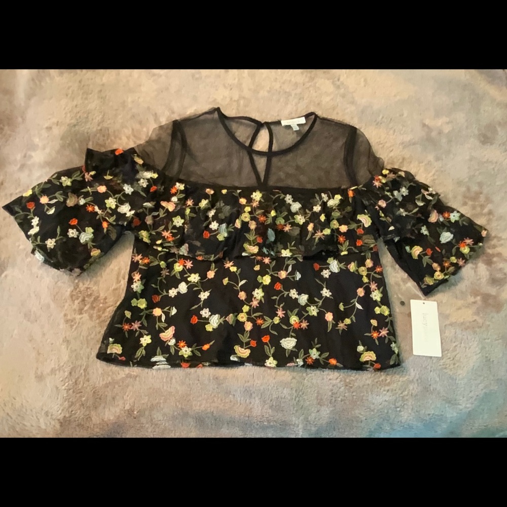 ❤️ Lucy Paris ❤️ black mesh blouse
